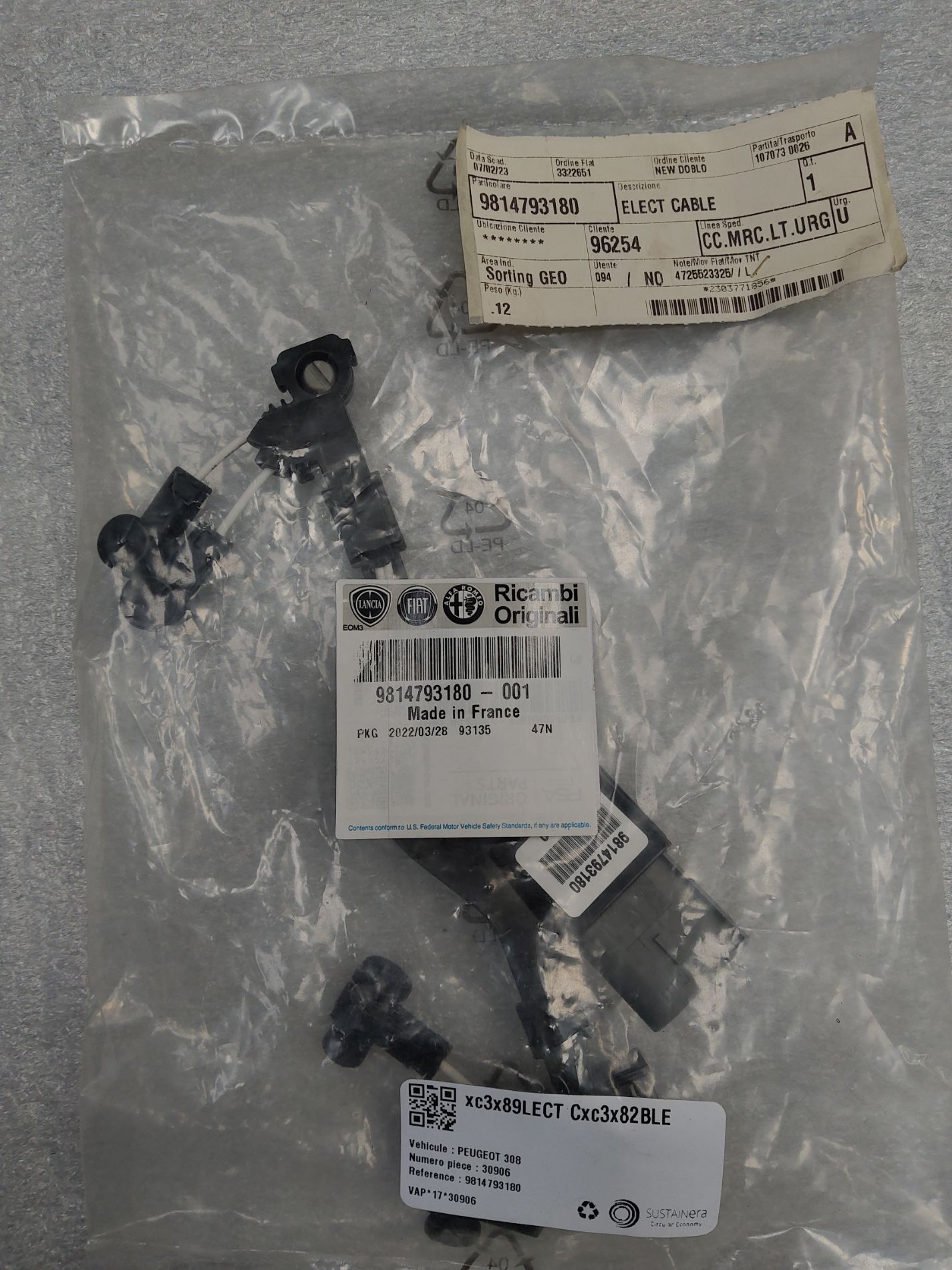 Cable de recharge electrique PEUGEOT 308 1